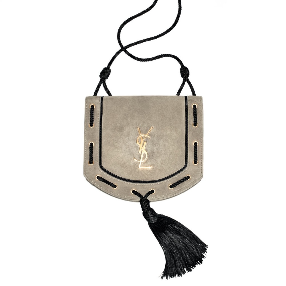 Saint Laurent Medium Suede Fetish Satchel Bag